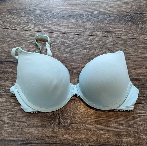 Victoria's Secret Pink 34C Wear Everywhere Push Up Bra Convertible Light Blue - Picture 1 of 6